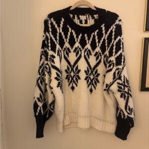 Free People fair isle thick oversized knit sweater
